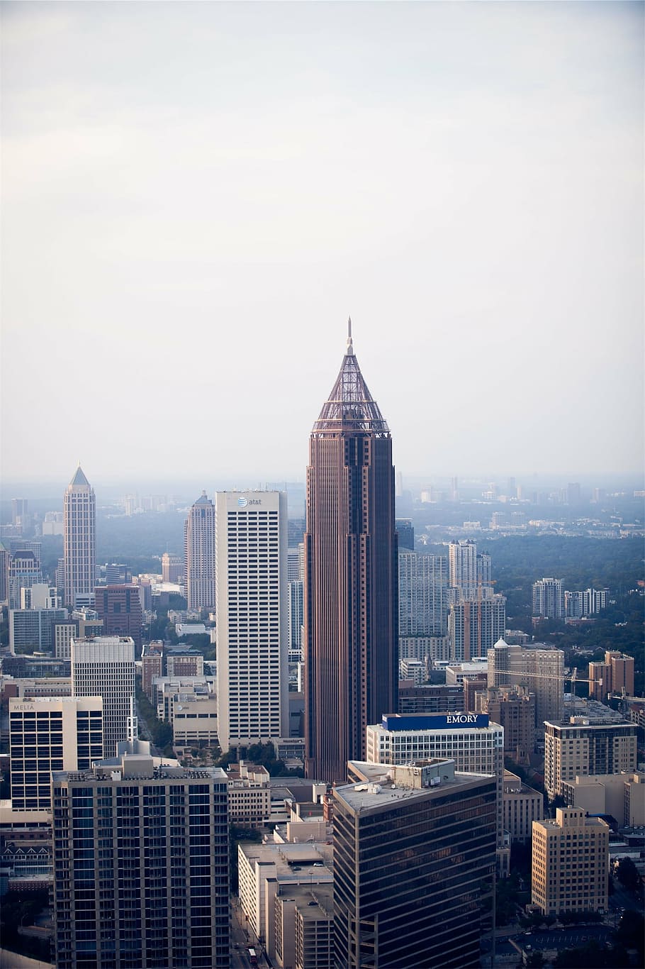 aerial photography of concrete city buildings, industrial, skyline HD wallpaper
