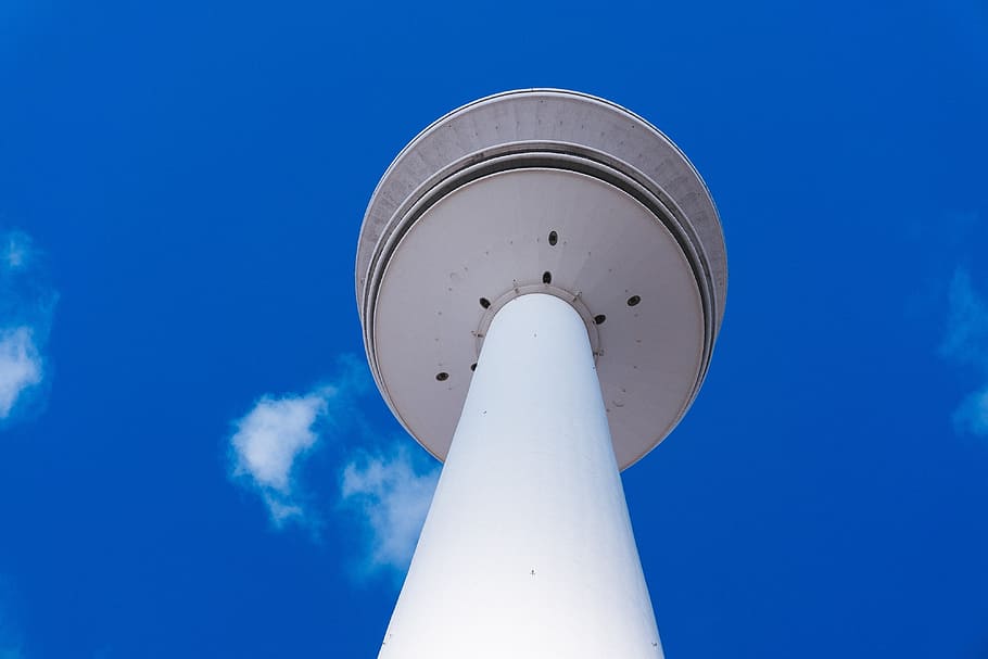 Hamburg TV tower, architecture and Cityscape, blue, sky, white HD wallpaper
