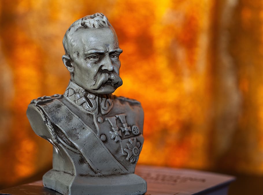 bust, jozef pilsudski, chief, commander, leader, second republic, HD wallpaper