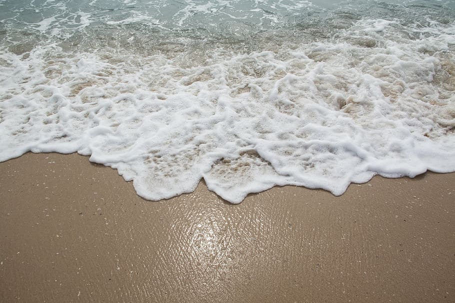 sea waves during daytime, beach, surf, water, no people, sand HD wallpaper