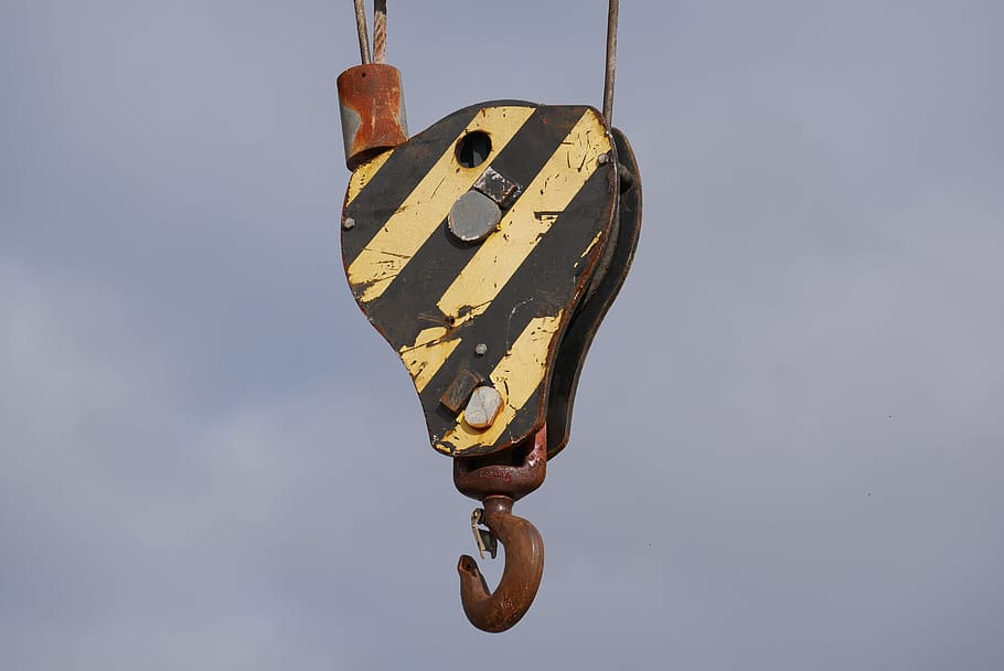 hanging, hook, crane, construction, equipment, metal, steel HD wallpaper