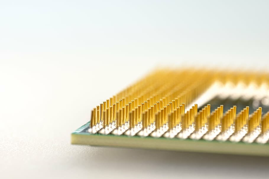 cpu, processor, macro, pen, pin, computer, electronics, data processing HD wallpaper