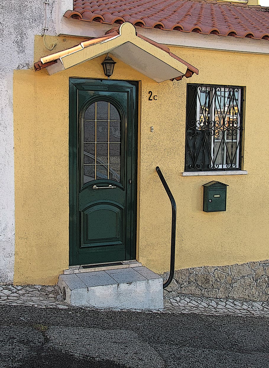 door, house, the façade of the, city, style, street, wall house