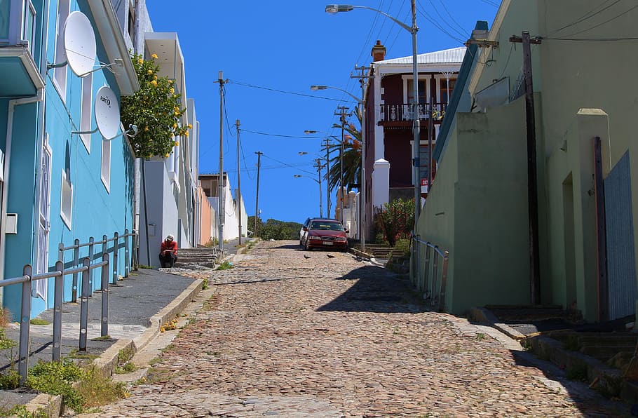 road, ascending, patch, cape town, south africa, architecture HD wallpaper