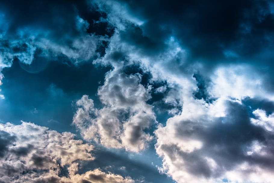 cloudy sky during daytime, clouds, dramatic, weather, nature HD wallpaper