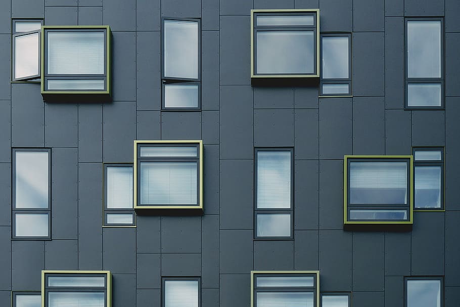 untitled, window, building, architecture, facade, grey, geometry HD wallpaper