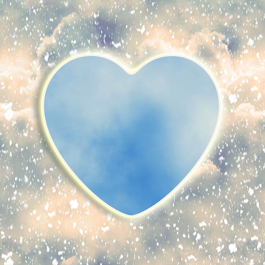 HD wallpaper: blue heart shaped illustration, sky, background romantic, love  | Wallpaper Flare