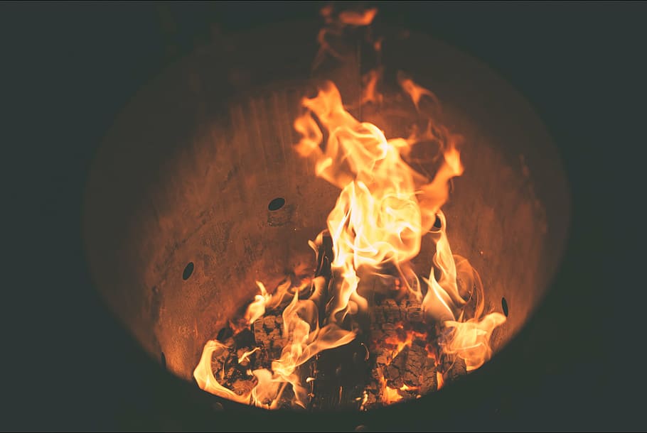 bonfire, flames, heat, burning, fire - natural phenomenon, heat - temperature HD wallpaper