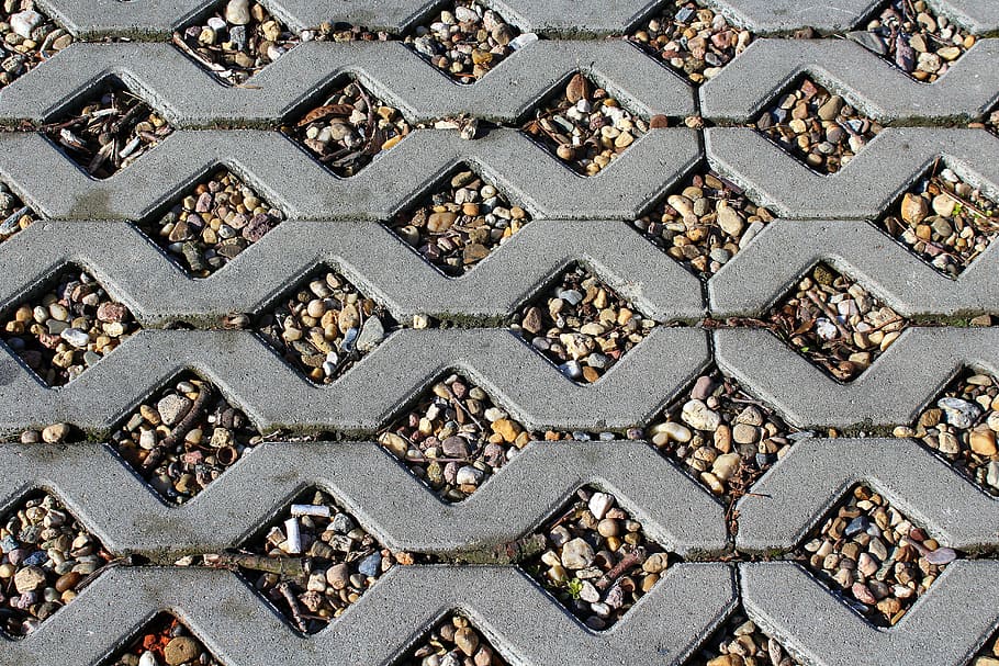 gray concrete flooring, decking, trotuar, pebbles, model, abstract HD wallpaper