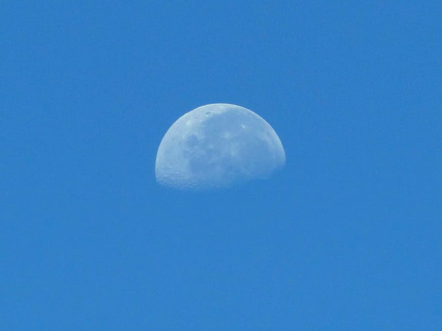 moon, media, sky, blue, nature, space, moonlight, astronomy HD wallpaper