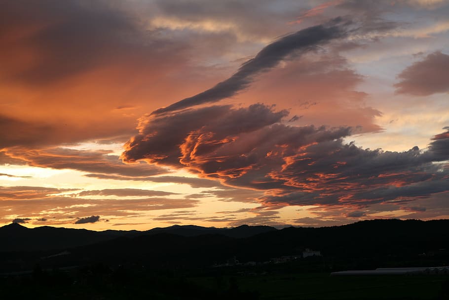 In The Evening, Cloud, Glow, sky, republic of korea, landscape HD wallpaper