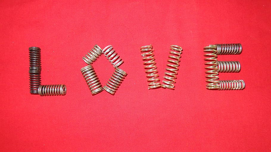 love, metal, spring, red, shiny, romantic, word, letters, steel HD wallpaper