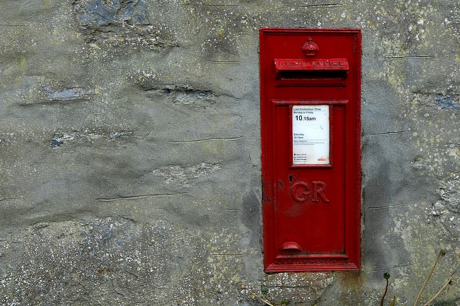 Mailbox, Red, Post, public mailbox, correspondence, day, outdoors HD wallpaper