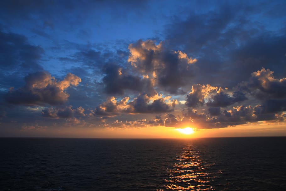 Sunset, Mexico, conzumel, sea, nature, freedom, scenics, sky HD wallpaper