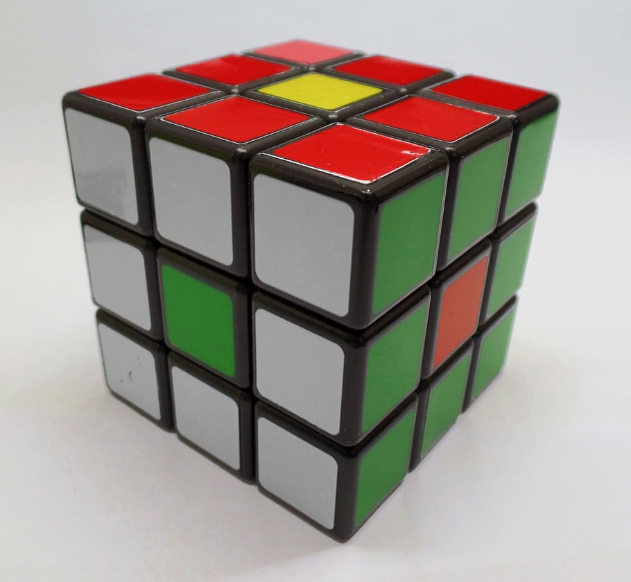 cube, puzzle, toy, studio shot, indoors, cube shape, white background HD wallpaper