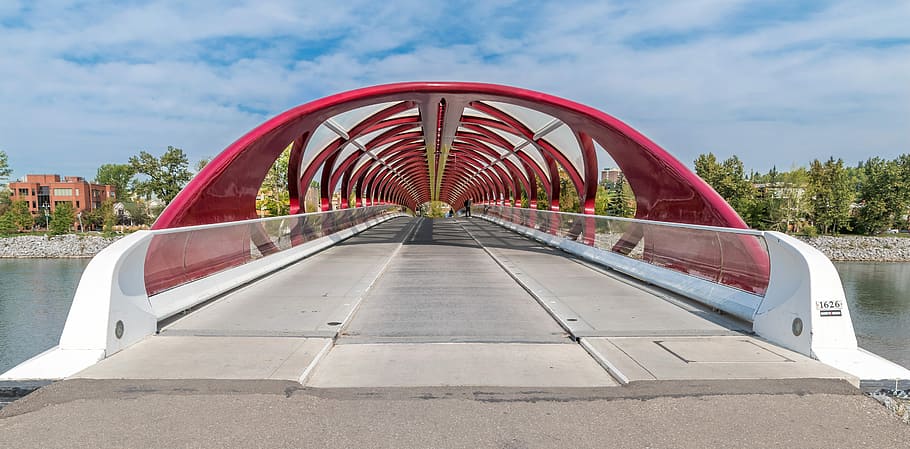 Bridge Across the river in Calgary, Alberta, Canada, architecture HD wallpaper