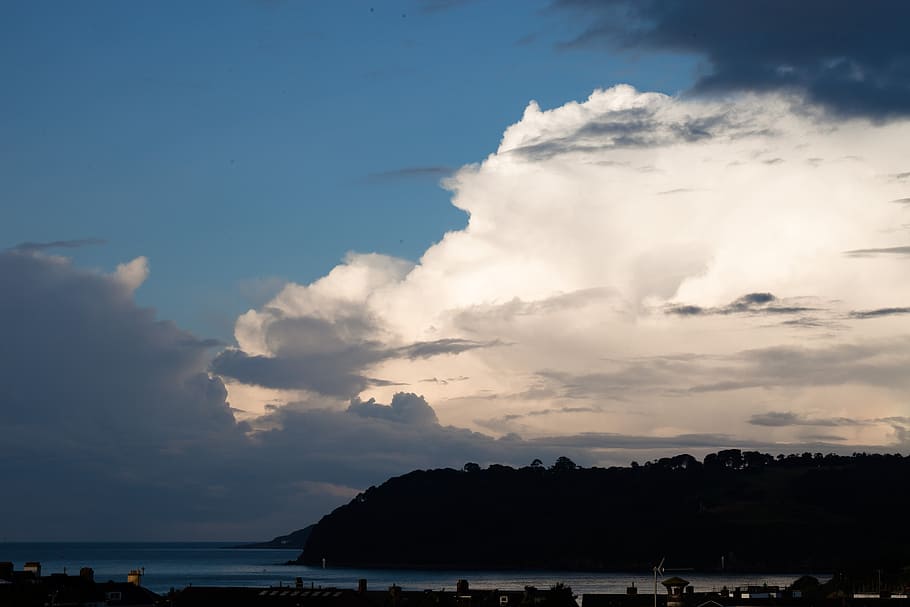 clouds, morning light, coast, sea, england, dramatic, skies HD wallpaper