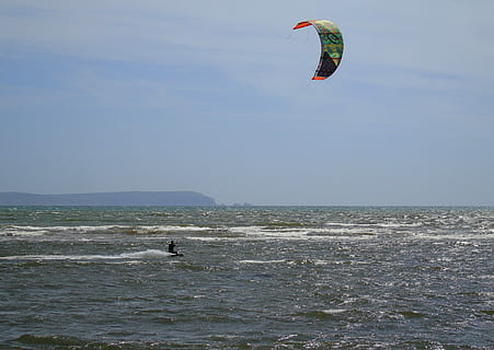 kite, surf, sea, surfer, surfing, water, summer, boarding, beach HD wallpaper