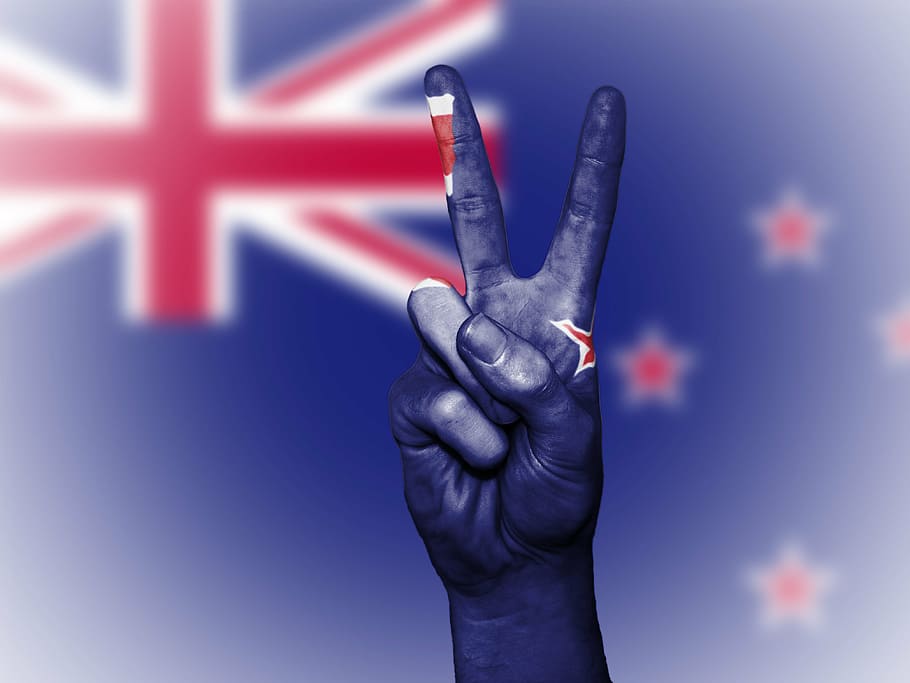 new zealand, peace, hand, nation, background, banner, colors, HD wallpaper