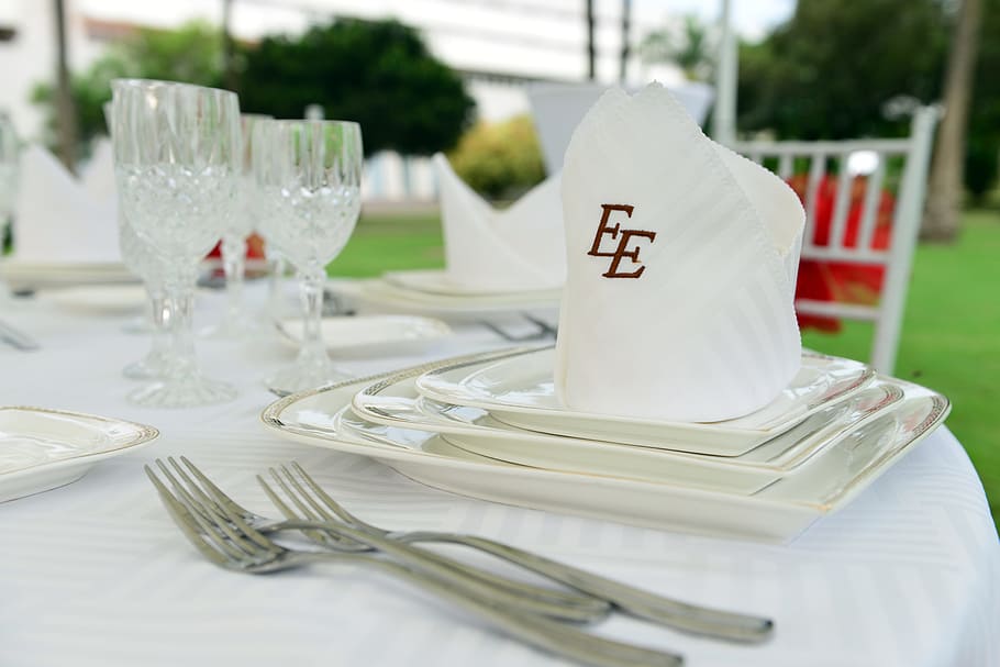 forks, towel, tablecloths, glass, eating utensil, kitchen utensil HD wallpaper