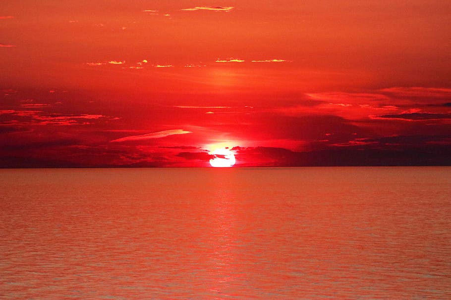 sun, sunset, abendstimmung, setting sun, evening sky, clouds HD wallpaper