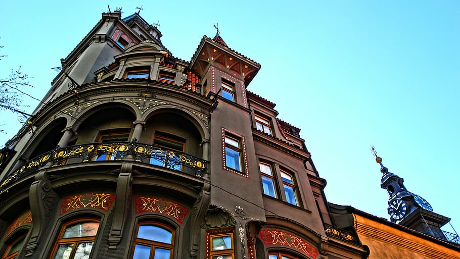 heritage, prague, architecture, czech, low angle view, building exterior HD wallpaper