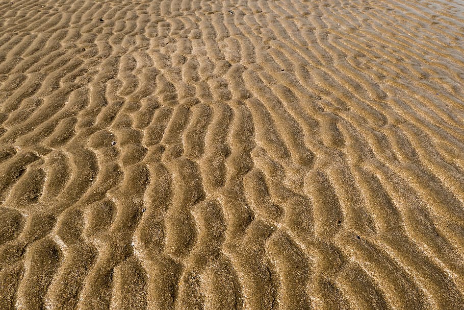 ripples, beach, endless, nature, surface, sand, land, full frame, HD wallpaper