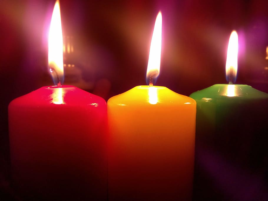 candles, fire, light, wax candle, flame, burning, fire - natural phenomenon HD wallpaper