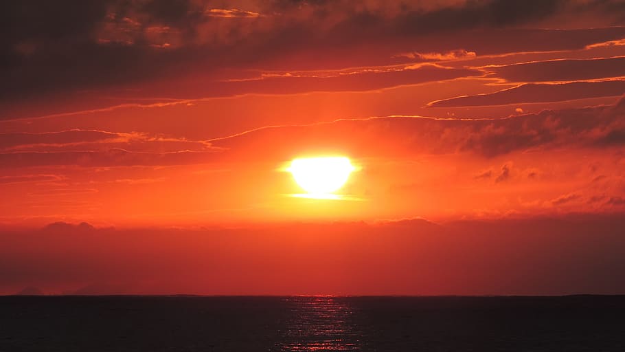sunset, sea, sky, beauty in nature, water, scenics - nature HD wallpaper