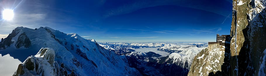 snowcap mountain, landmark photography of glacier mountains, mountain range HD wallpaper
