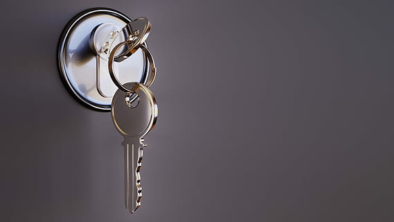gray metal lock with key, castle, security, background, copy space HD wallpaper