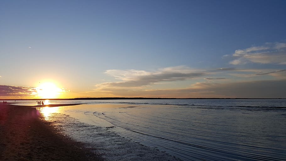 Parlee Beach, Moncton Nb, Canada, new brunswick, sunset, ocean, HD wallpaper