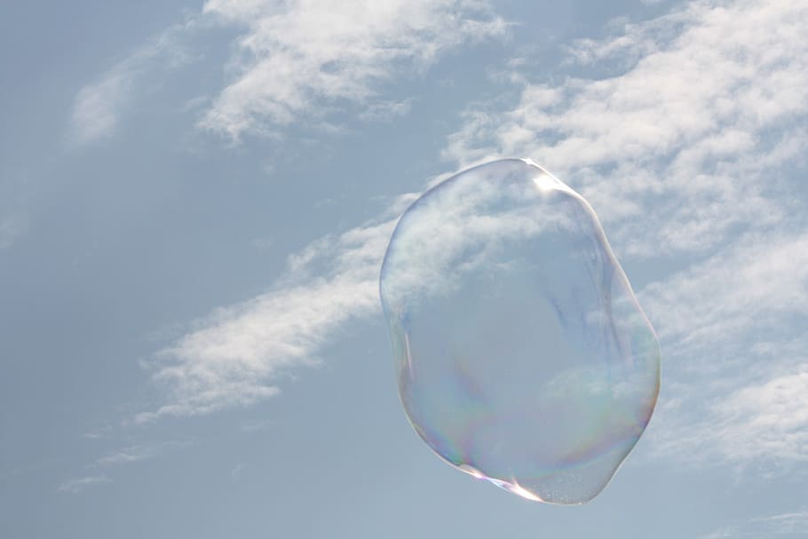 Soap Bubbles, Clouds, sky, make soap bubbles, ease, fly, limitless HD wallpaper