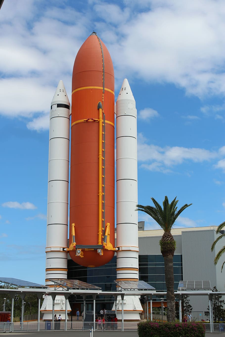 Atlantis, Space Shuttle, Science, spaceship, day, palm tree HD wallpaper