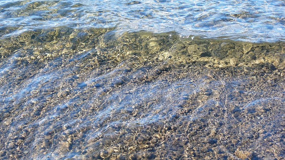 lake, water, transparency, surface, bottom, stones, gravel HD wallpaper