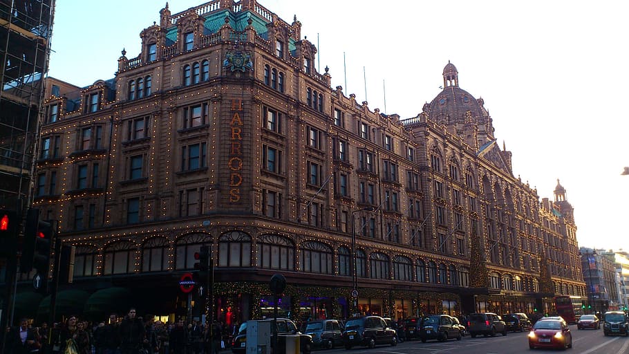 Harrods building beside road during daytime, london, city, architecture, HD wallpaper