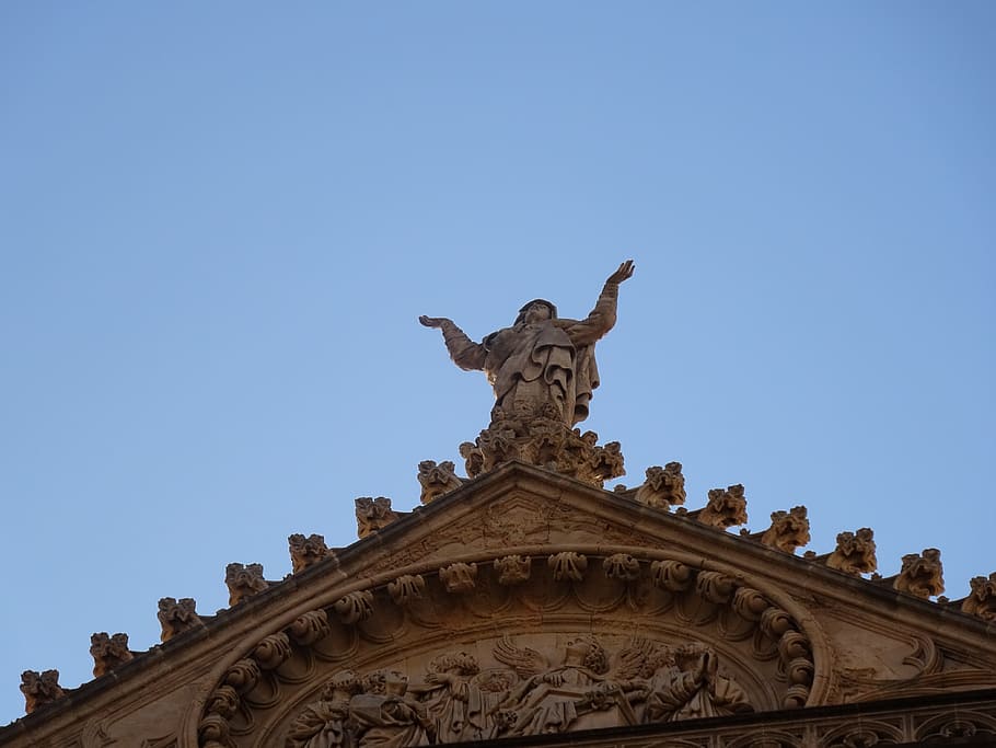 cathedral, palma, mallorca, architecture, sculpture, clear sky HD wallpaper