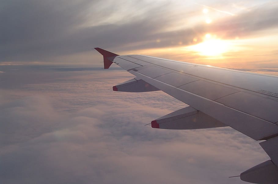 wing, aircraft, sky, clouds, fly, aircraft wing, flight, selva marine HD wallpaper