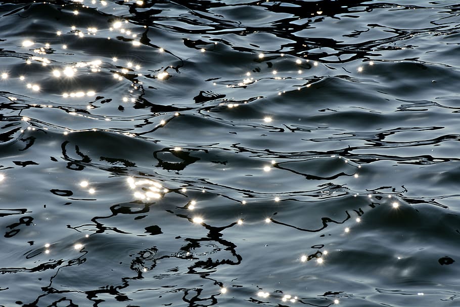 body of water, sparkle, sunlight, back light, shine, sea, reflections, HD wallpaper