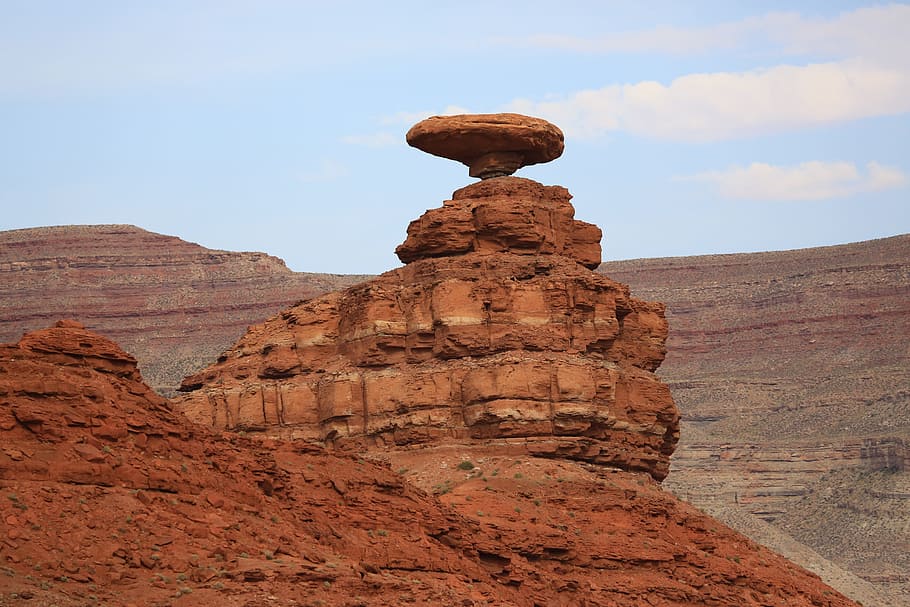 mexican hat, desert, sandstone, rock, canyon, travel, navajo, HD wallpaper