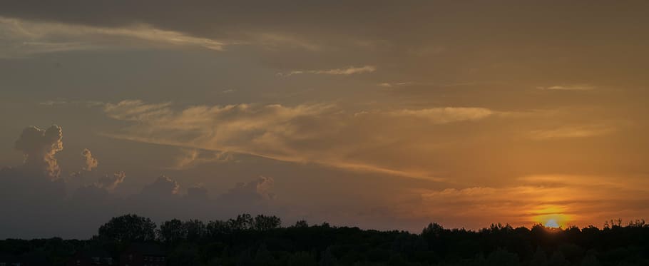 sunset, sunrise, sky, nature, landscape, summer, sunshine, bright HD wallpaper