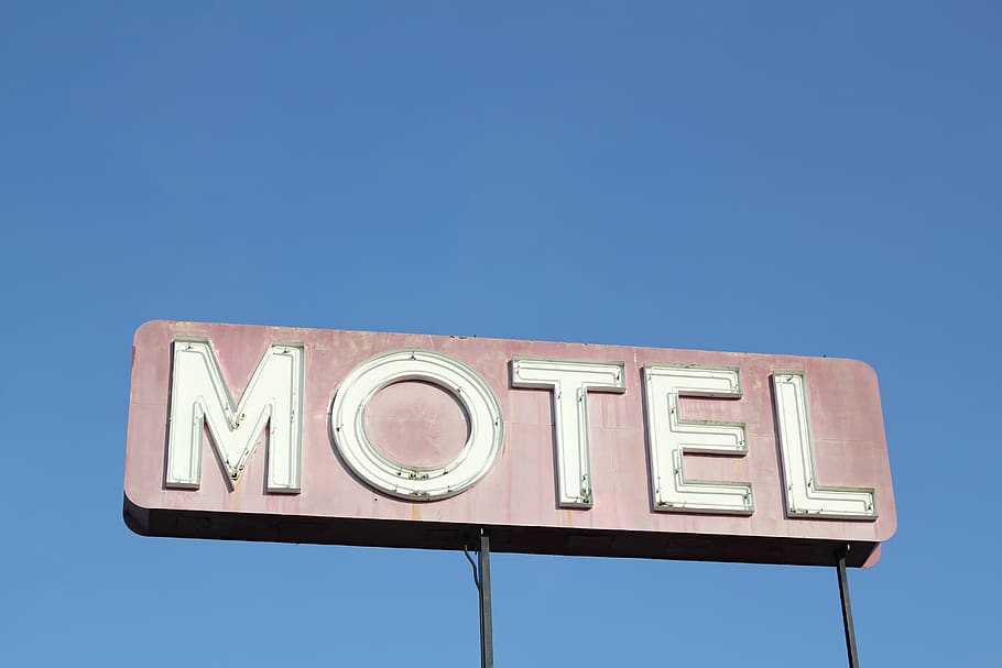 HD wallpaper: motel, sign, vintage, typography, travel, retro, hotel ...