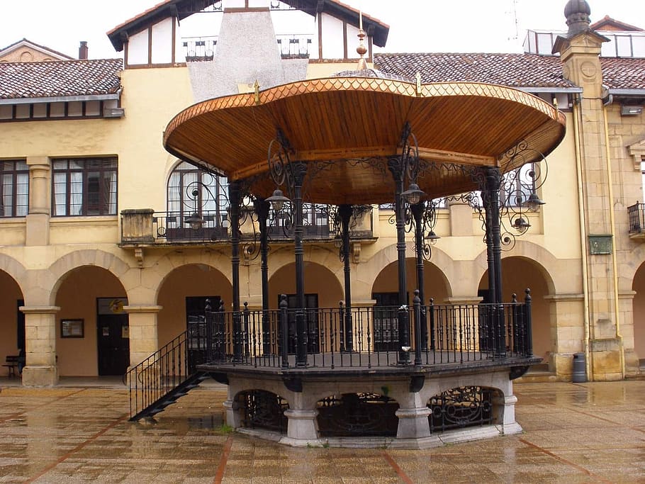 beasain, spain, pavilion, building, urban, courtyard, sidewalk HD wallpaper