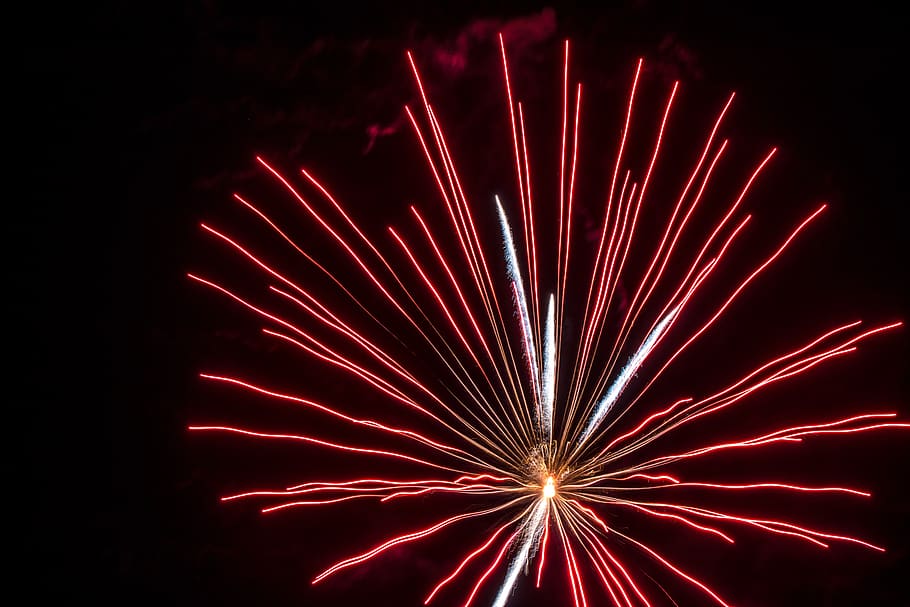 fireworks, pyrotechnics, light, explosion, night, hell, new year's day HD wallpaper