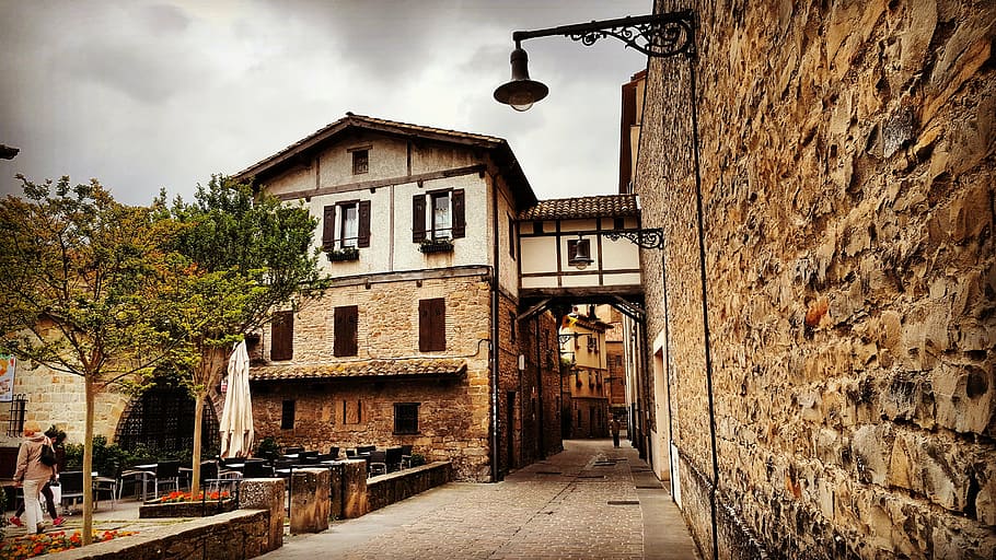 redín, pamplona white horse, medieval, ages, architecture, HD wallpaper