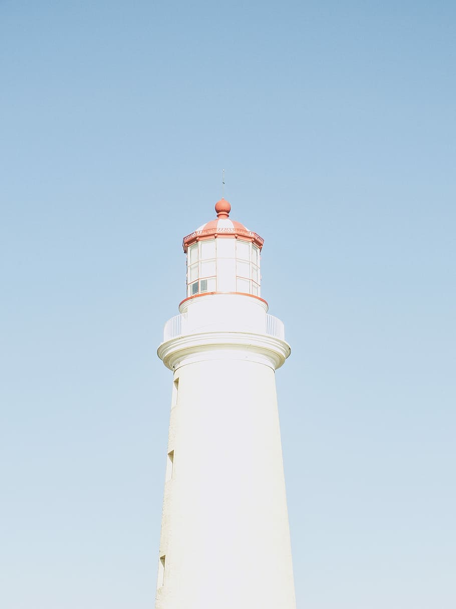 Pastel Summer, white lighthouse, punta del este, sky, day, sea HD wallpaper