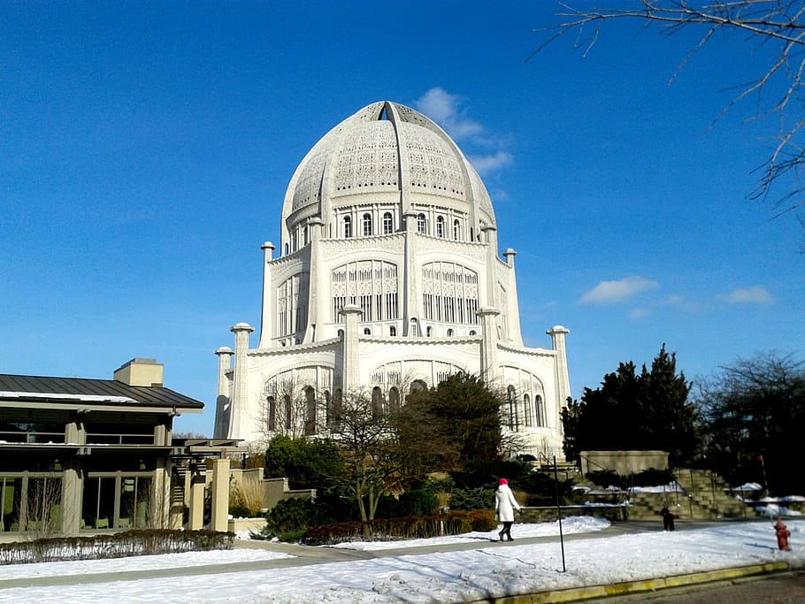 temple, baha'i, wilmette, openwork, architecture, religion HD wallpaper