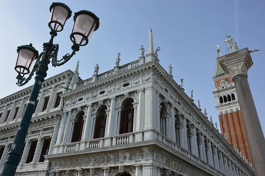 venice, st mark's square, steeple, statue, lantern, home, architecture HD wallpaper