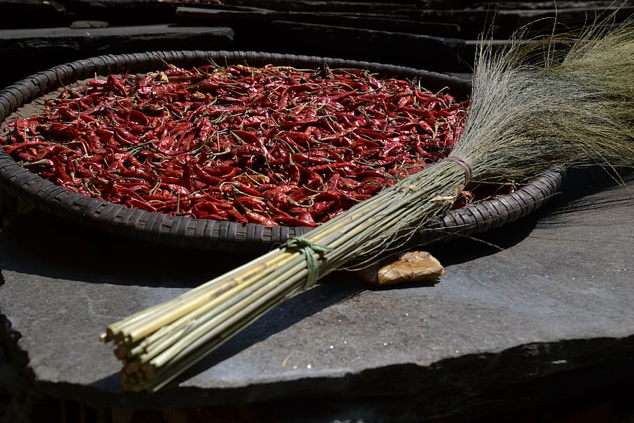 chilli, sharp, pepper, red, food, eat, pods, spices, piquant HD wallpaper