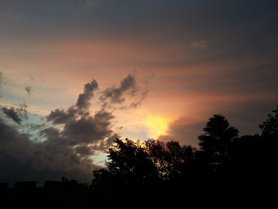 Sunset, Skyline, Twilight, Clouds, outdoors, scenic, high, weather HD wallpaper